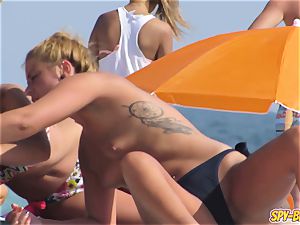 torrid bathing suit teenagers g-string bare-breasted voyeur Spy Beach