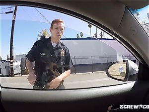 CAUGHT! ebony nymph gets spilled deep-throating off a cop