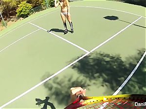 sans bra tennis with Dani Daniels and Cherie DeVille