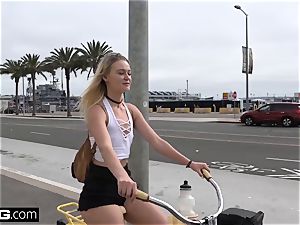 first-timer teen Kenzie point of view penetrate in public bike apartment